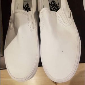 White Vans Slip Ons